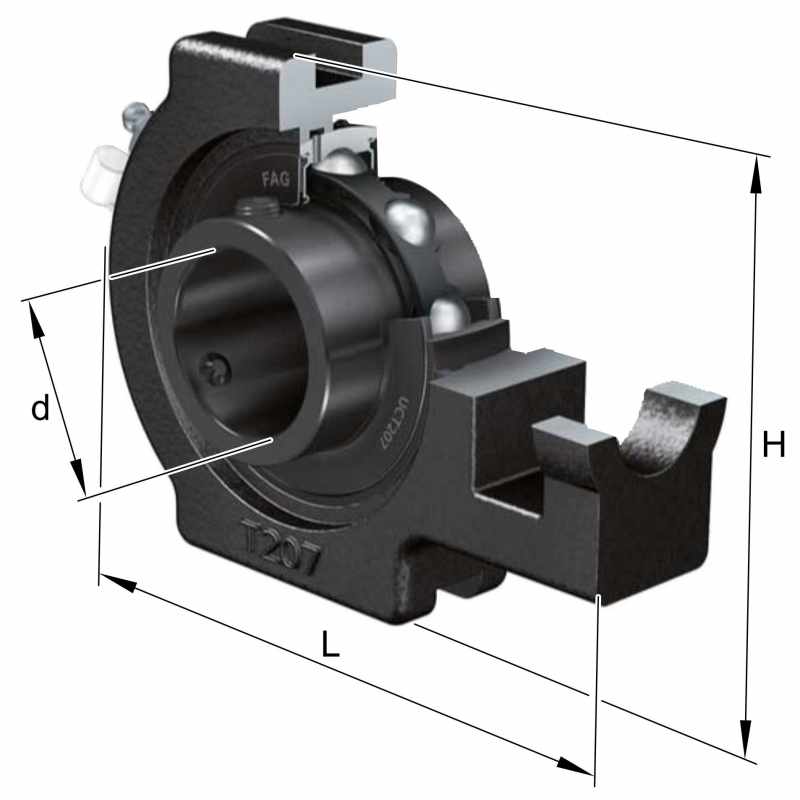 Gehäuselager aus Guss - 1 Schraube